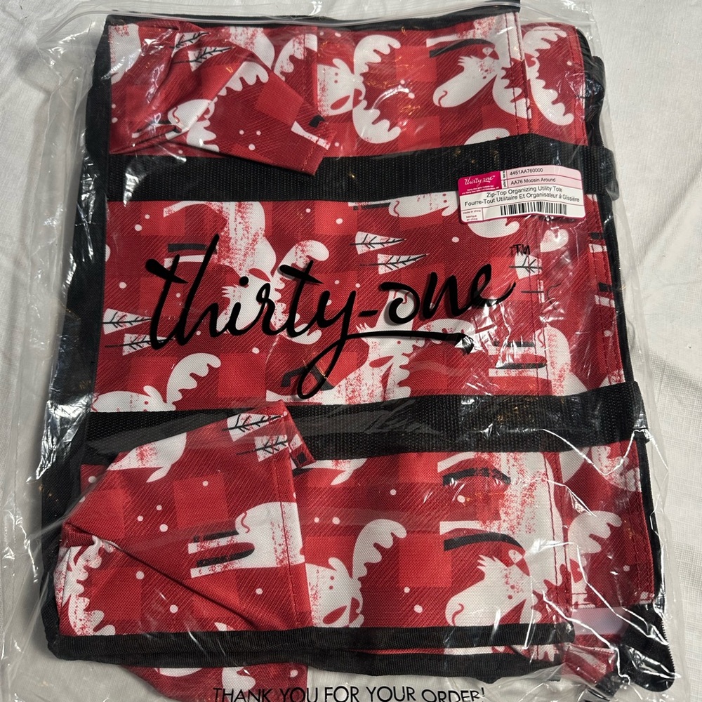 Thirty-One Zip-Top Organizing Utility Tote - Moosin Around